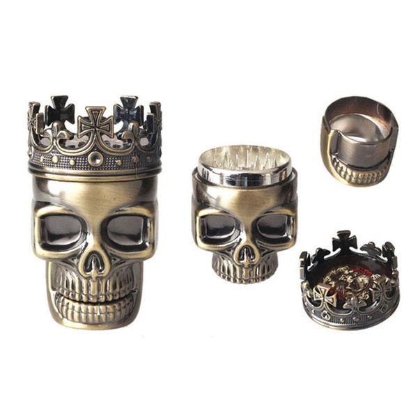 

DHL Skull smoke Grinder plastic 3 layers portable pocket Tobacco Crusher Muller creative smoke grinders Smoking Accessories