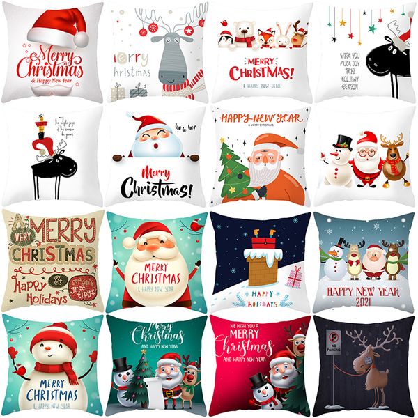 

cushion cover santa claus reindeer merry christmas decorations for home ornament gift xmas navidad happy new year 2021