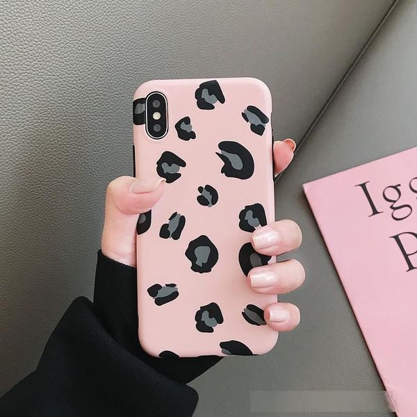 

suitable for iphonex stitching leopard print mobile phone case xr trendy 8plusimd half-pack frosted
