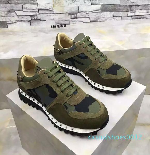 

original box] luxury designer rock stud sneaker shoes women,men casual shoes rock runner trainer party wedding shoes c12, Black