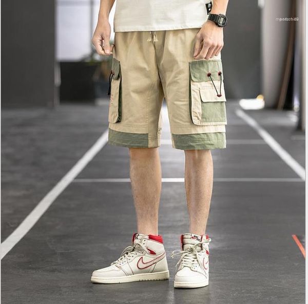

shorts mens 2020 luxury designer short pants summer casual knee length cargo pants loose multi pocket, White;black