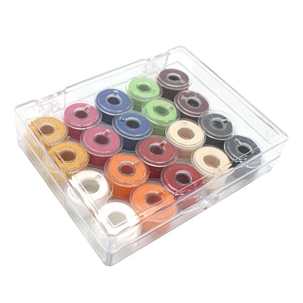 

20pcs colorful gift bobbin set with threads accessories sewing practical clear