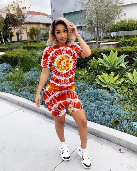 

sport suits female clothing colorful print womens tracksuits short sleeve t shirt shorts 2pcs fashion summer, Gray