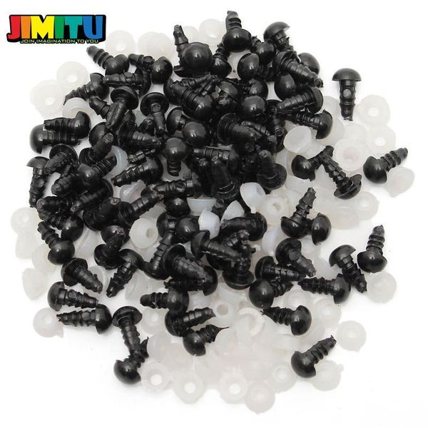 

100pcs 50pairs 7mm black plastic safety eyes washers for teddy bear stuffed toy snap animal puppet doll craft diy dolls parts