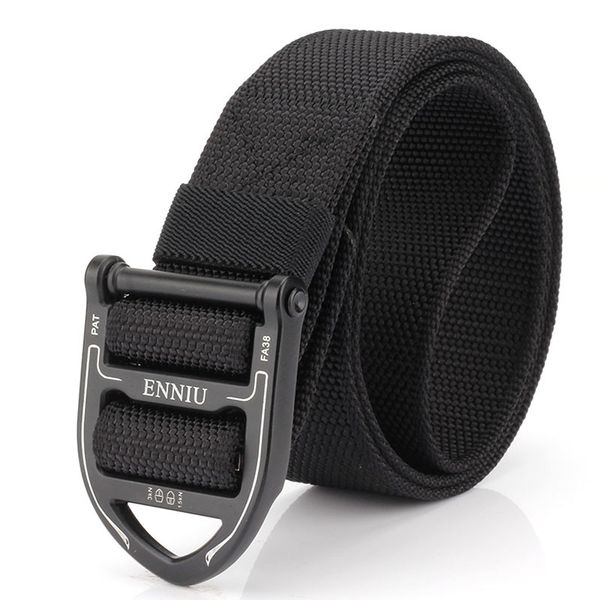 

canvas belt tactics outdoor casual men's nylon belt training smooth buckle jeans, Black;brown