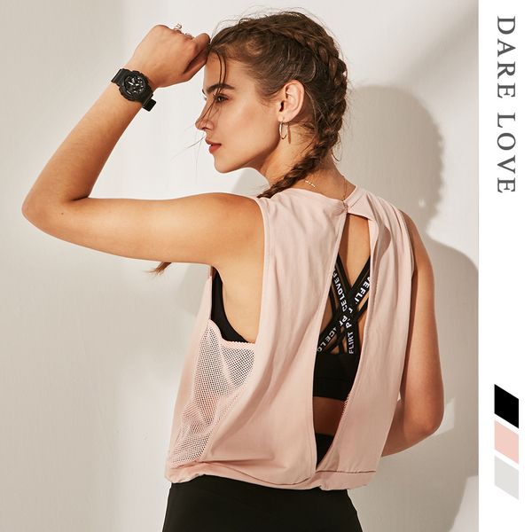 

women's tank workout sports wear for women gym t-shirt open back yoga sport blouses woman fitness shirt female jersey