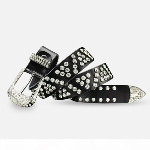 

fancy designer belt for women fashion punk leather belts with shiny diamond brilliant wide waist strap, Black;brown