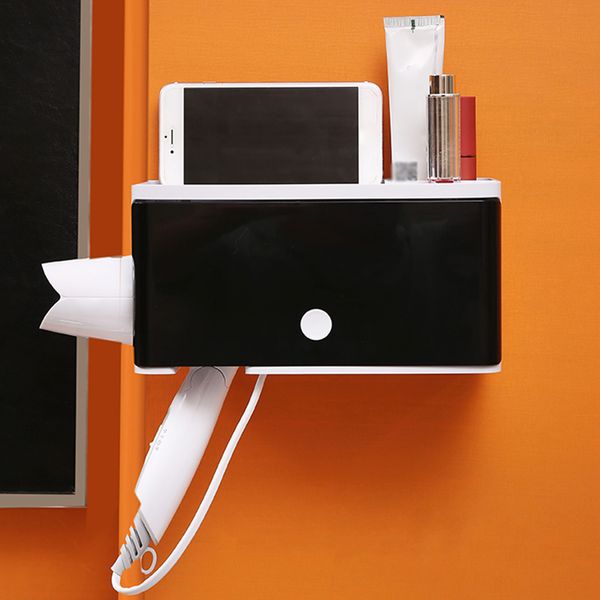 

wall mounted bathroom organizer durable hair dryer holder accessories storage