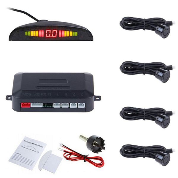 

car led radar parking sensor with 4 sensors parktronic reverse from backup car parking monitor display system