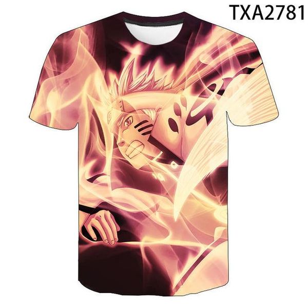 

naruto anime summer boy girl 3d print shirts oversized plus size plus size men clothing