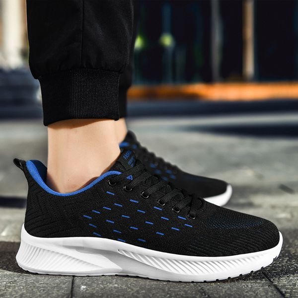 

vodka fashion mesh breathable lighweight big size 38-48 sneakers men outdoor running sport casual men shoes solid zapatos hombre, Black