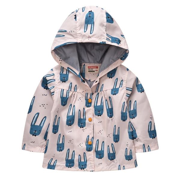 

spring children's jacket flower baby girls clothes fashion hooded for girls windbreaker for boys 2-7 yrs long sleeve outfits, Blue;gray