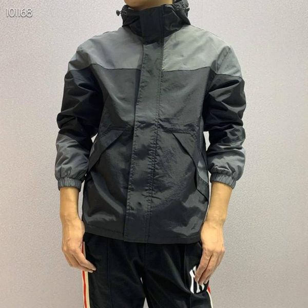 

2020 hip hop mens hooded windbreaker jacket autumn 2020 casual vintage color block loose track hoodie jacket coats streetwear hiphop 5177, Black;brown