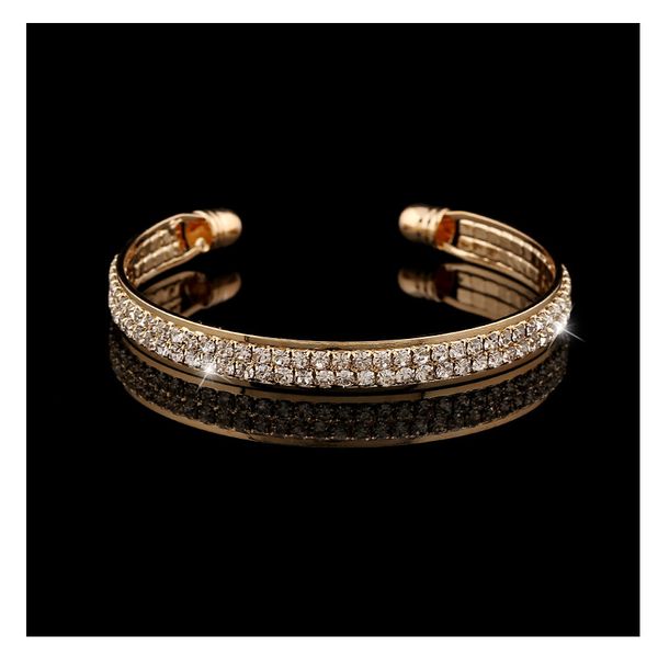 

new style noble woman crystal bangle gifts jewelry pure manual adjustable bracelets for couples anniversary, Golden;silver
