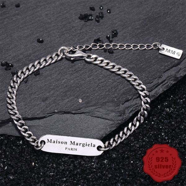

s925 silver bracelet personality simple jewelry retro fashion student letter modeling birthday gift 2019 bracelets, Black
