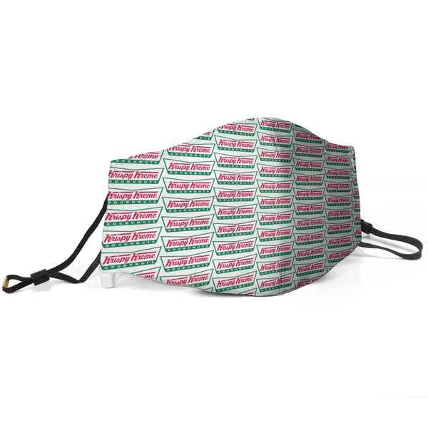 

women men face mask dust mask muffle krispy kreme doughnuts restaurant red printed with adjustable ear hookbud light blue, Silver