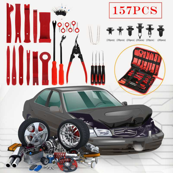 

hand tool set 25/27/38/40/52/157 pcs car radio removal tools dash panel audio stereo trim removal pry tool kit panel