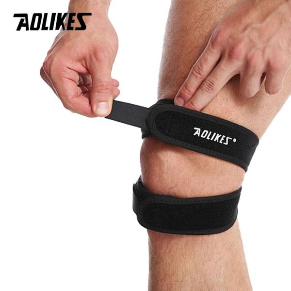 

elbow & knee pads aolikes 1pcs pressurized wrap sleeve pad elastic braces hole kneepad safety basketball tennis cycling, Black;gray