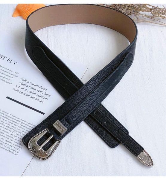 

women pu leather belts candy color skinny waistband adjustable belt women dress carved metal buckle belt strap cinturon mujer, Black;brown