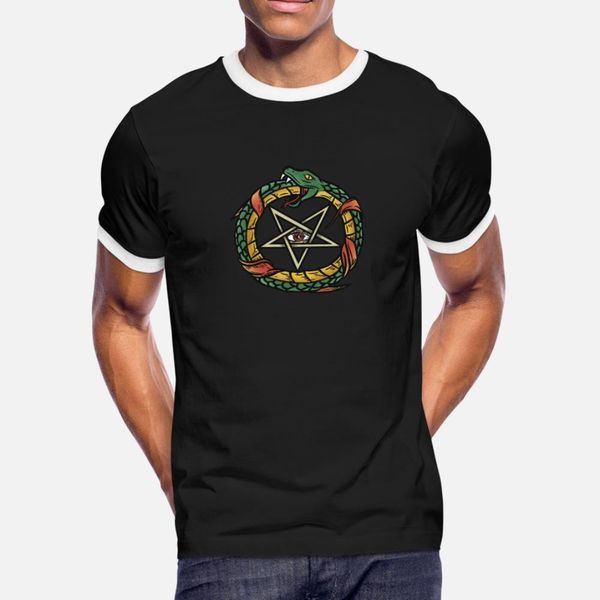 

satanic pentagram ouroboros t shirt men cute cotton size s-3xl standard cute casual spring autumn pictures shirt