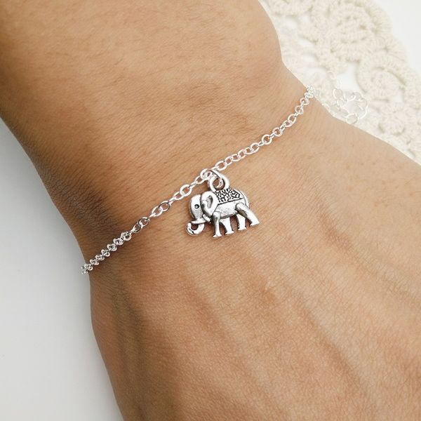 

creative elephant bracelet women retro bracelets fashion tassel stainless gift jewelry accessories wholesale pulseras, Black