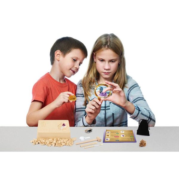 

innovative diy mining crystal treasure gems archaeology children puzzle exploration excavation creative educational game kids toys gifts