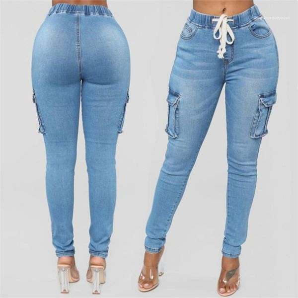 

waist light blue skinny jeans ladies elastic waist long pants 5xl women pencil jeans summer high