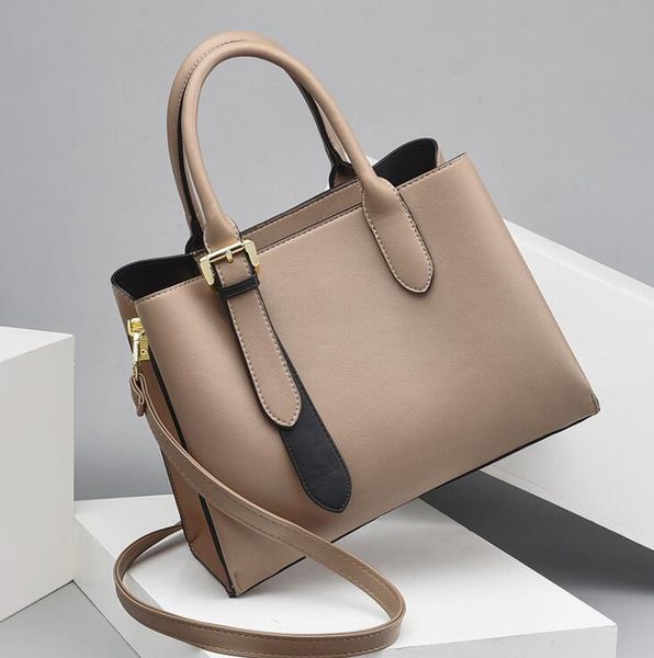 

women handbags leather plain lady shoulder bags temperament handbag mother gift
