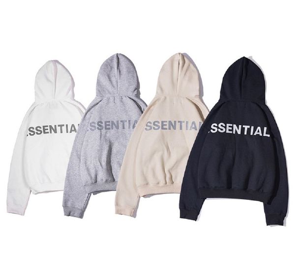 

mens womens fashion designer hoodies limited 3m reflective essentials printing sweatshirts hip hop male female pullover, Black