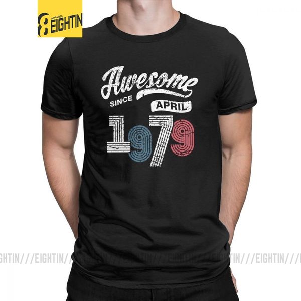 

man awesome since april 1979 shirt vintage 39th birthday t-shirts unique short sleeves pure cotton tees large size t shirt