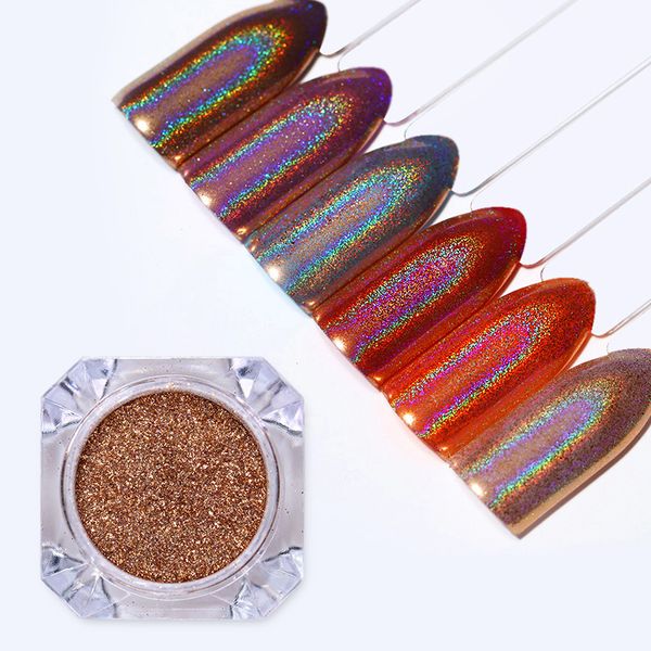 

nail glitter 1box champagne rose gold mirror powder art chrome pigment dust decoration tips, Silver;gold