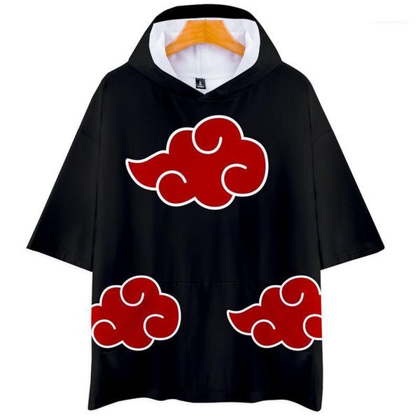 

halloween holiday naruto cosplay o-neck short sleeved shirts summer mens designer tshirts teenagers loose fashion male clothes, White;black