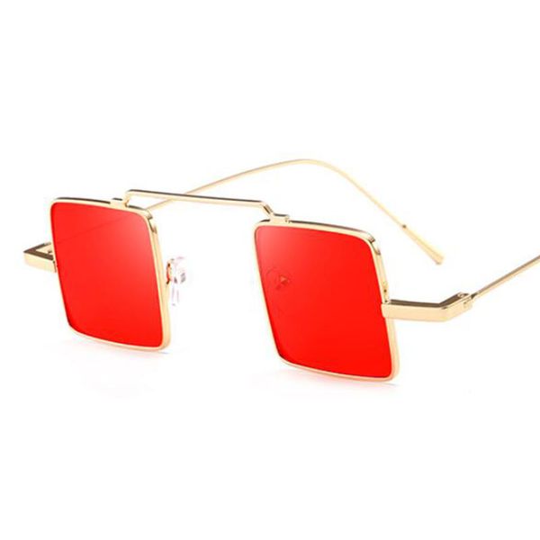 

sunglasses shades for women designer fashion square sunglasses small frame red yellow vintage punk glasses, White;black