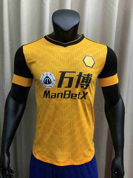

player version 2020 2021 podence wolves soccer jerseys adama neves raul 20 21 wolverhampton wanderers tight shirt football kit, Black;yellow