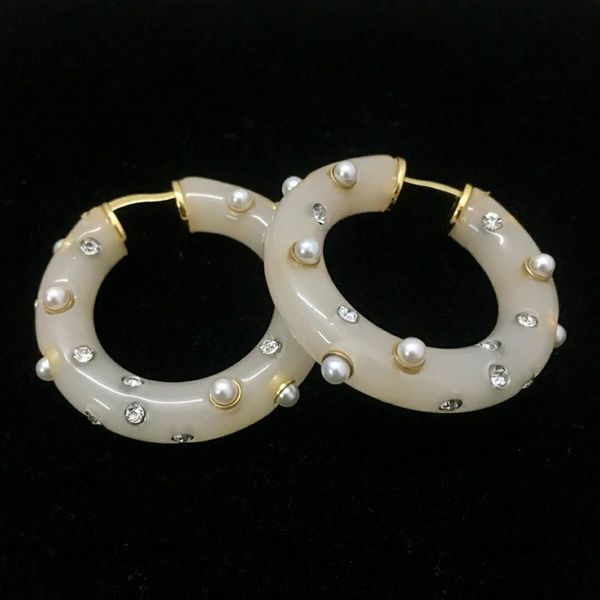 

Europe and America Hot Fashion Women OL Earrings Yellow Gold Plated CZ Pearl Earrings Hoops for Girls Women for Wedding Party