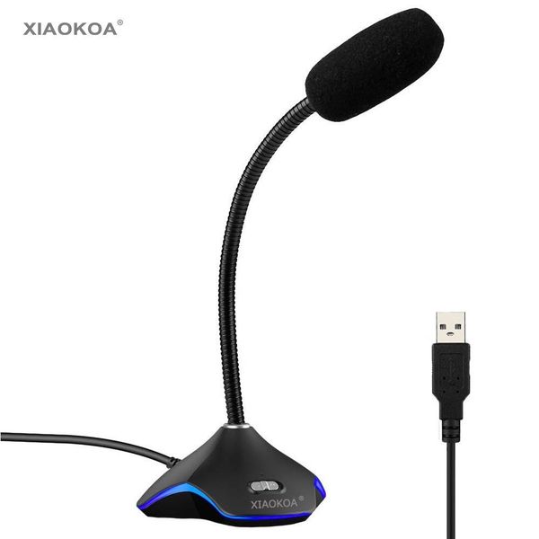 

cgjxsxiaokoa ck flexible usb condenser microphone for computer with led light for recording gaming chatting computer microphones t190704