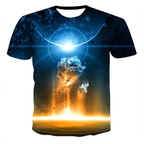 

natural starry sky graphic summer 3d boy clothing 3d print shirts oversized anime horror men clothing
