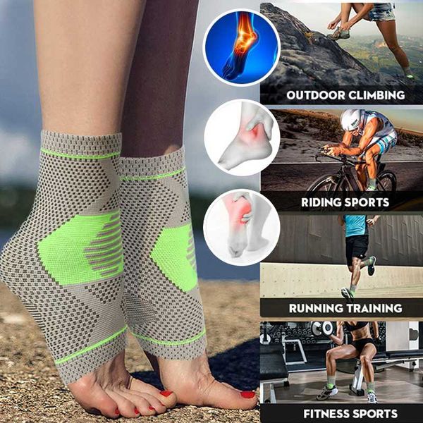 

ankle support sports running brace compression supports pad anti sprain gym football basketball nylon strap 1pc, Blue;black