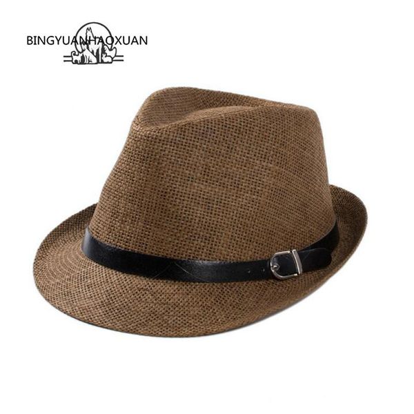 

bingyuanhaoxuan summer beach sun hat for men & women panama straw fashion, Blue;gray