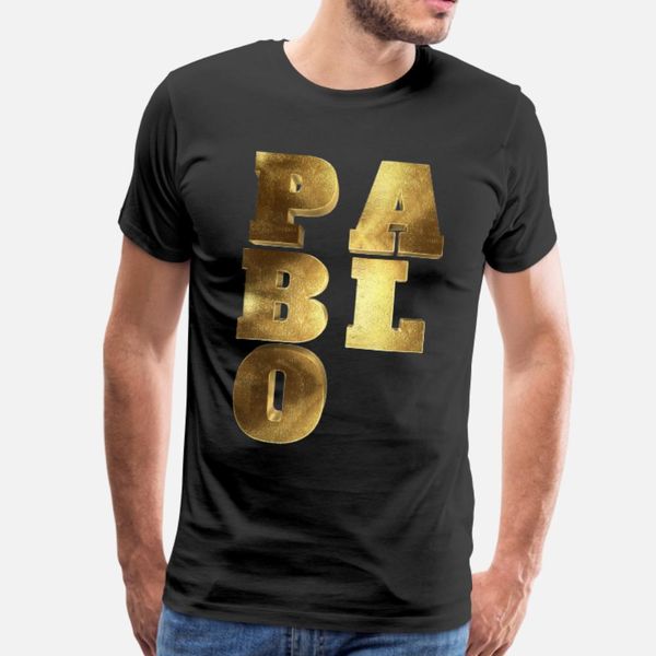 

pablo gold typography name t shirt men design tee shirt s-xxxl male cute building summer style trend shirt