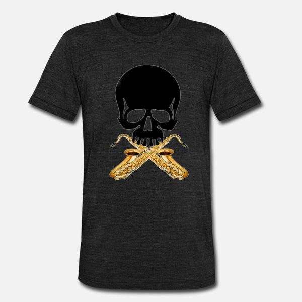 

skull with saxophones t shirt men customized tee shirt round neck clothing crazy building spring leisure shirt
