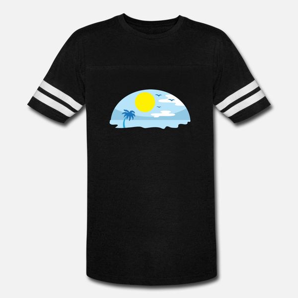 

beach island relaxation t shirt men printed 100% cotton round neck solid color anti-wrinkle comical spring autumn leisure shirt