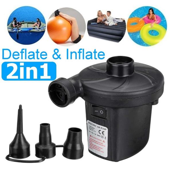 

inflatable pump electric air mattress camping pump portable quick filling for car home use with 3 nozzles perfect inflator pumps