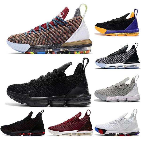 

le bron 16 watch the throne basketball shoes metallic gold-rose frost w james 16s gold lacelocks mens athletic sports trainer eur 40-46, Black