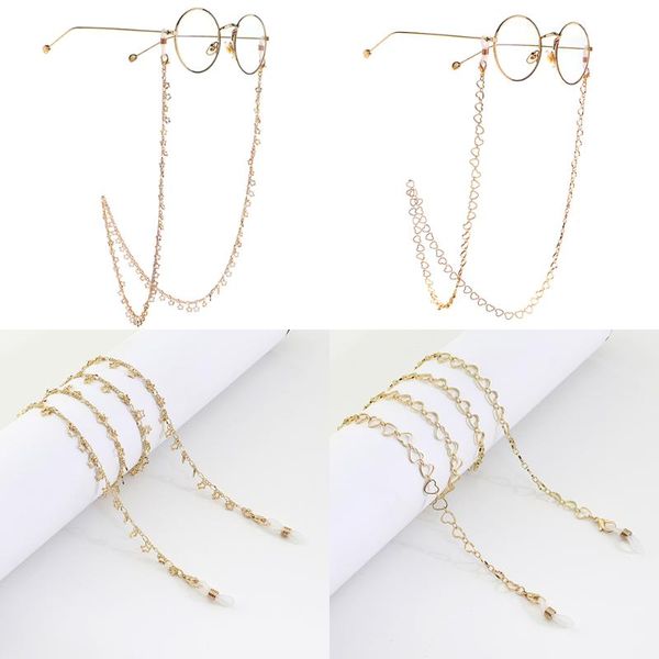 

vintage metal sunglasses chains gold color eyeglasses chains heart star cords holder necklace eyewear retainer accessories, Silver