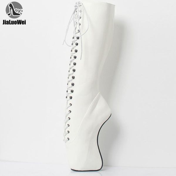 

hoof heel knee-high boots " super high heel, Black