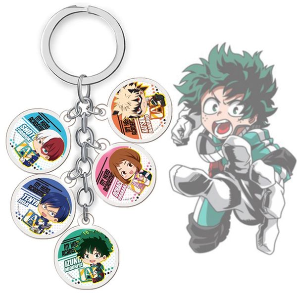 

my hero academia keychain boku no hero academia key chain anime key ring, Silver