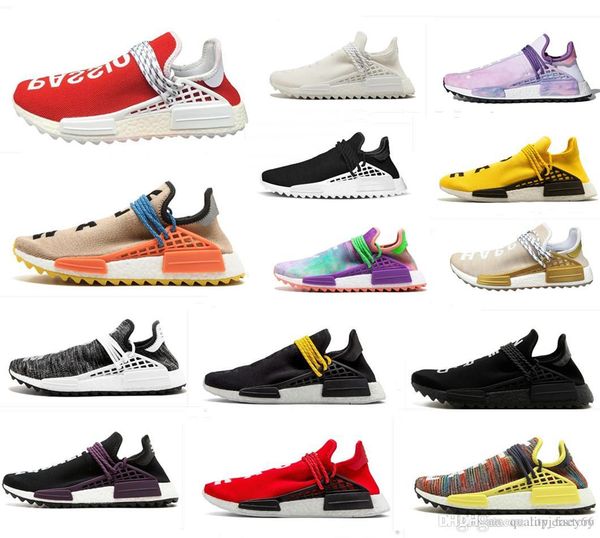 

новые поступления дешев race hu human солнечных кроссовки мужчины женщина pharrell williams холя тренеры мужской мода спортивный человек кро, White;red