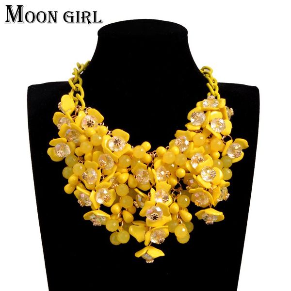 

bohemia maxi flower choker necklace classic new sping fashion boho jewelry display big statement necklace for women accessories, Black