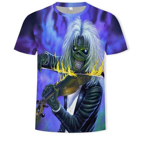 

heavy metal skull t -shirt punk festival rock printed plus -size 3d print shirts funny plus size oversized men clothing